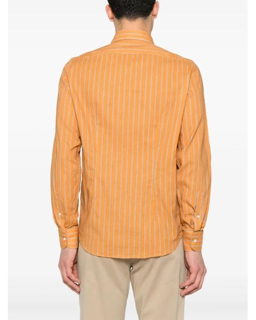 Camicia A Righe di Manuel Ritz in Orange da Uomo