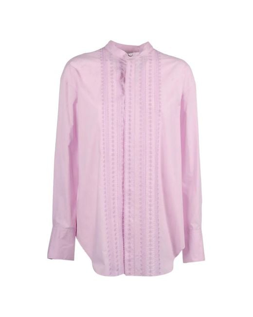 Forte_forte Pink Les Fleurs Embroidered Poplin Shirt