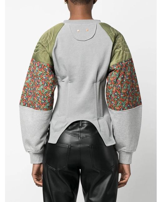 ANDERSSON BELL Gray Mix-Fabric Sweatshirt
