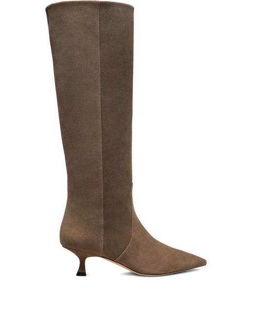 Stuart Weitzman Brown 50Mm Naomi Suede Pointed-Toe Knee-High Boots