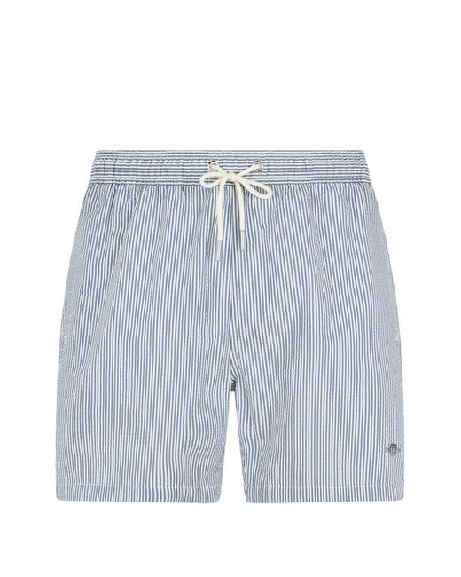 Gant Blue Striped Seersucker Swim Shorts for men