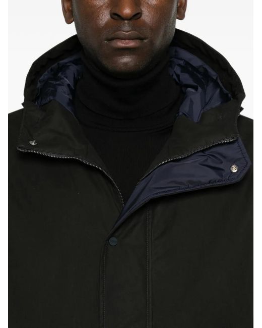Herno Black Hooded Flap-Pocket Hooded Jacket for men