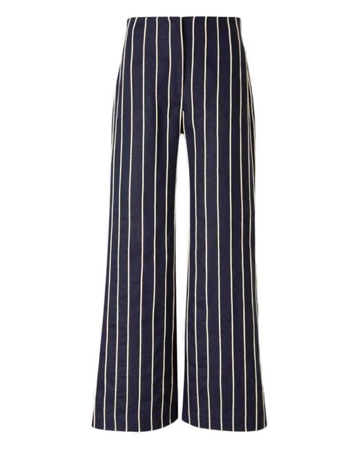 ANDRES OTALORA Blue Striped-Pattern Trousers