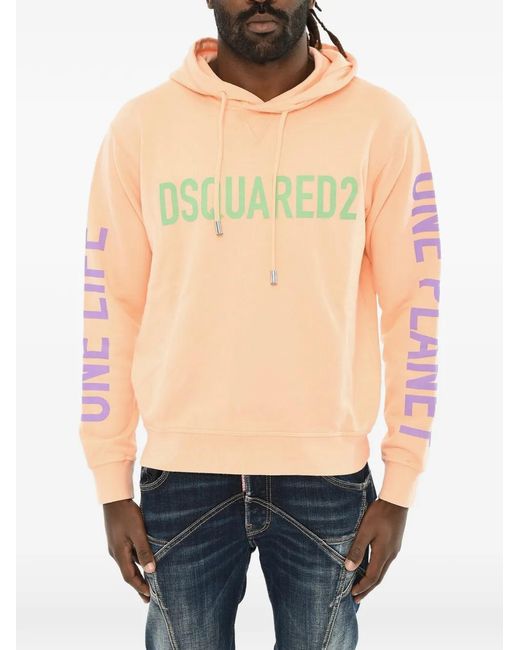 DSquared² Blue One Life Cool Logo-Print Hoodie for men