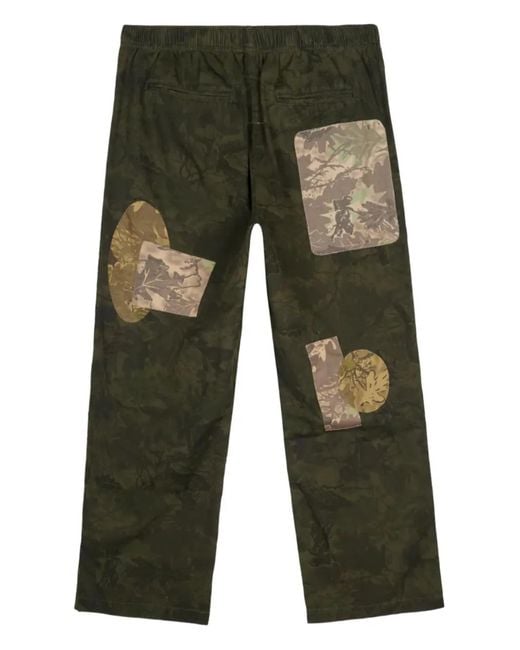 Brain Dead Green Patchwork Climber Trousers for men