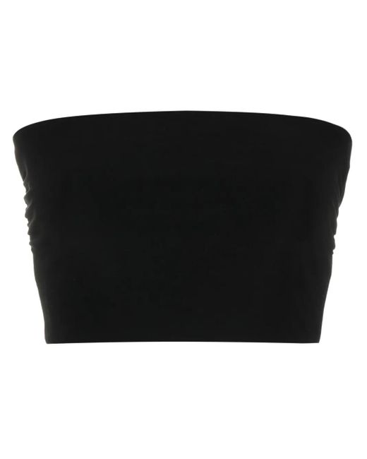Norma Kamali Black Strapless Cropped Top