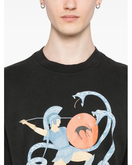 Melt Black Cotton Printed T-Shirt for men
