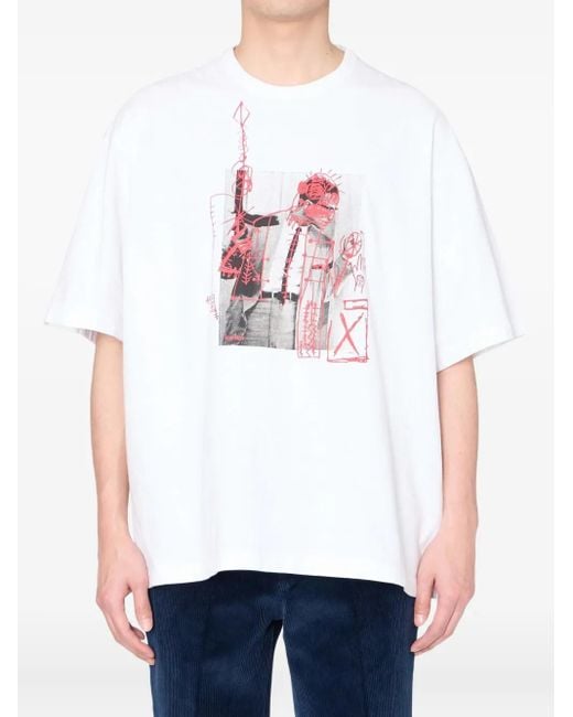 Kolor White Graphic-Print T-Shirt for men