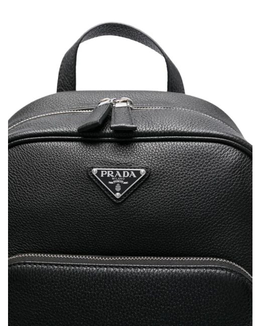 Sac À Dos En Cuir En Cuir Saffiano Prada pour homme en coloris Black