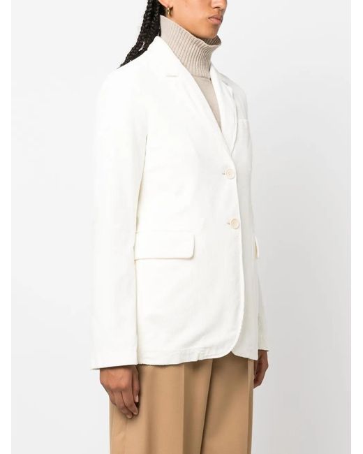 Aspesi White Three-Pocket Corduroy Blazer