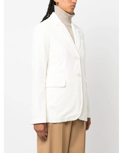 Aspesi White Three-Pocket Corduroy Blazer