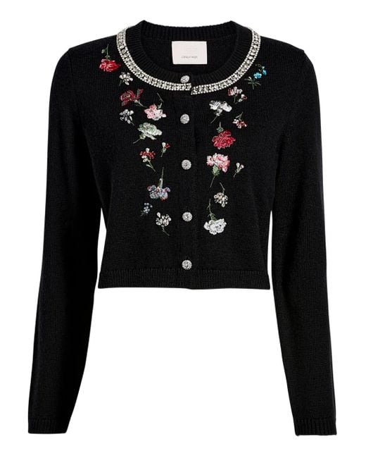 Cárdigan Isolde con motivo floral Cinq À Sept de color Black