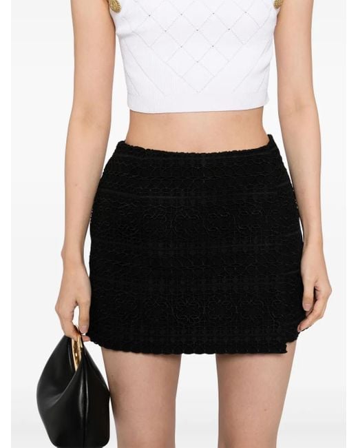 Elie Saab Black Macramé Shorts
