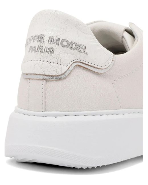 Philippe Model White Leather Sneakers