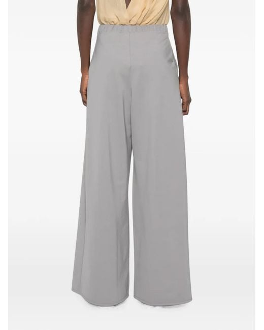 Max Mara Gray Vongola Pleated Palazzo Pants