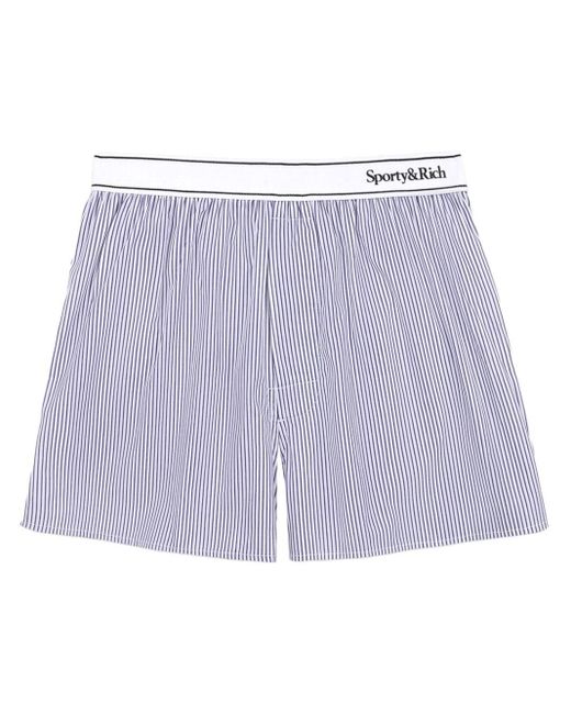 Sporty & Rich Purple Striped Mid-rise Shorts