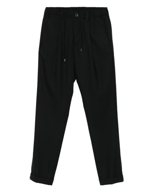 Herno Black Pleated Drawstring Trousers for men