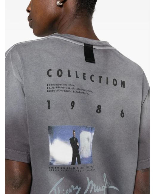 Mugler Gray Short-Sleeve Crew Neck T-Shirt