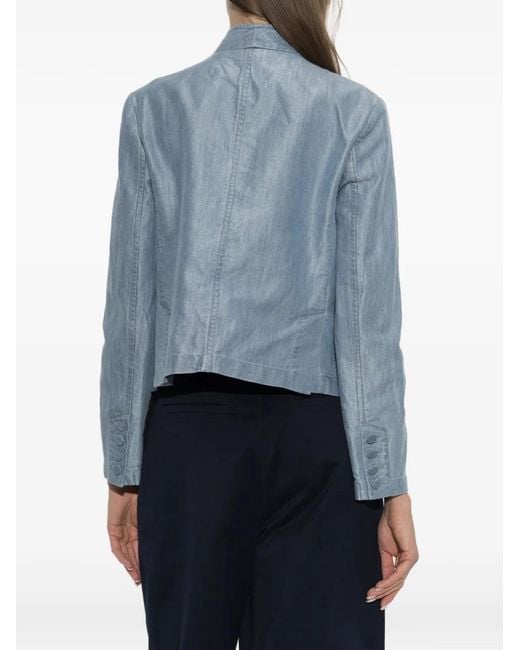 Emporio Armani Blue Double-Breasted Blazer