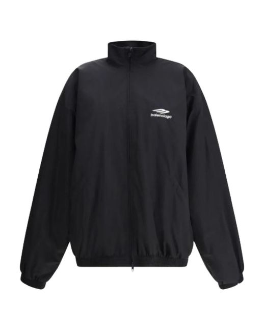 Balenciaga Blue Jacke mit Logo-Stickerei