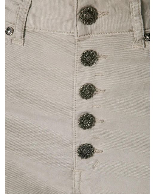 Dondup Gray Straight-Leg Cropped Trousers