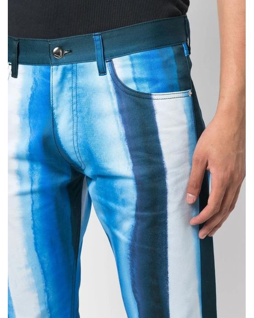 Marni Blue Waterfall Stripe-Print Trousers