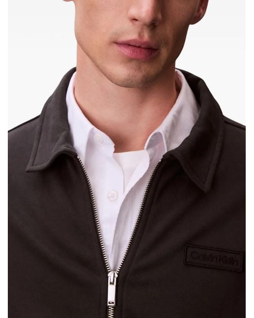Calvin Klein Black Zip Boxy Jacket for men