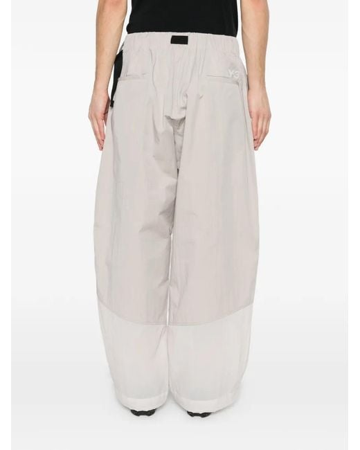 Y-3 White Ut Belt Trousers for men