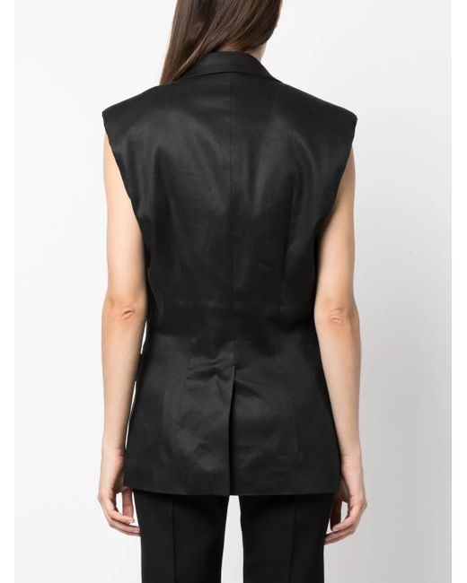 OMBRA MILANO Black Single-Breasted Long Waistcoat