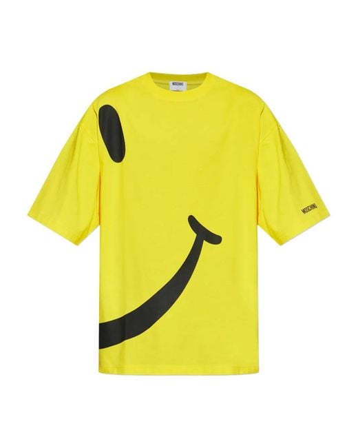 Moschino Yellow X Smiley Logo-Print T-Shirt for men