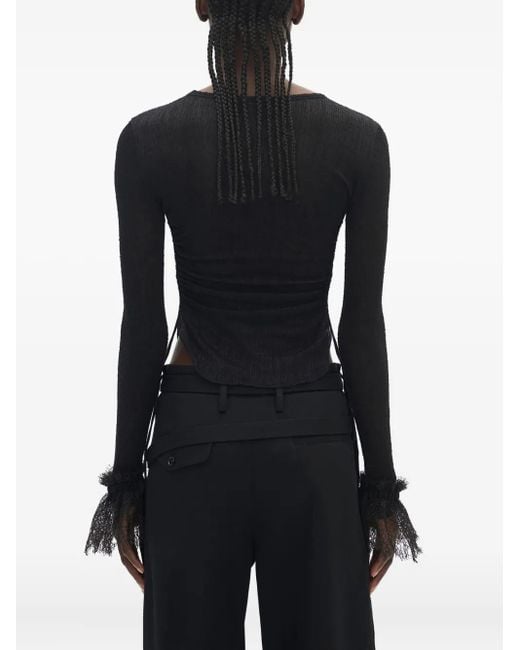 Ann Demeulemeester Black Lace-Detail Top