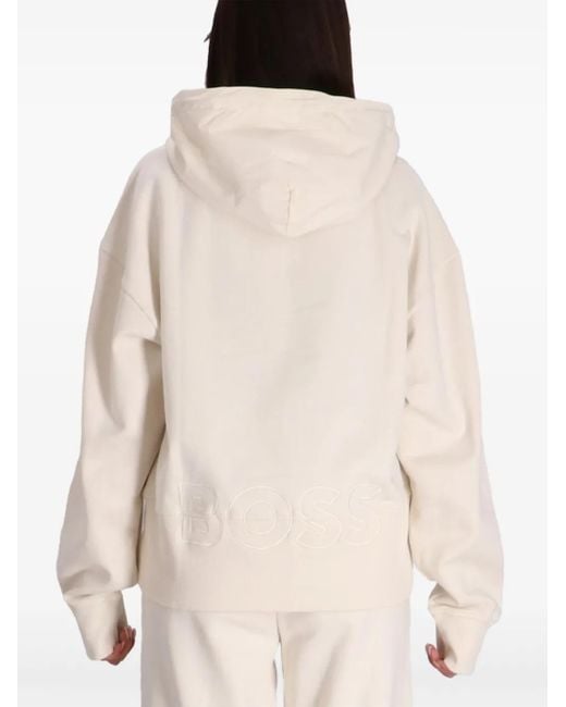 Sudadera con capucha de algodón Boss de color Natural