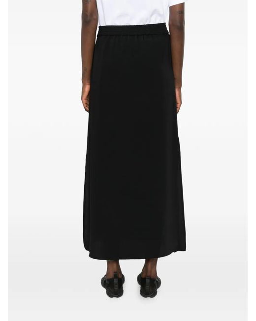 Herno Black Drawstring-Waist Maxi Skirt