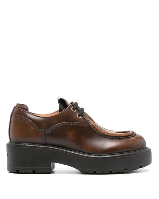ローファー・オックスフォード Miu Miu Dark Brown Leather Loafers F&F ブラウン（茶色）系 MiuMiu(ミュウミュウ) ローファー
