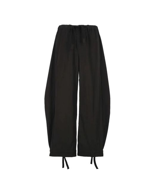 Sacai Black Drawstring-Cuff Trousers for men