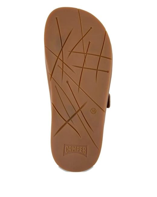 Camper Brown Buckle Cocoa Leather Sandals