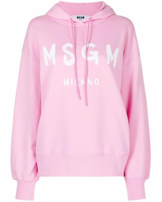 Sudadera Con Capucha Y Logo Estampado MSGM de color Pink