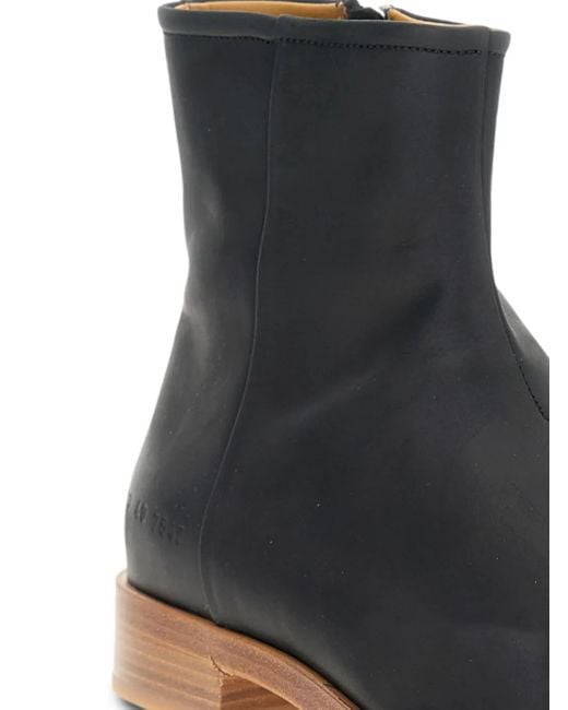 Common Projects Black Zip-Detail Leather Boots for men