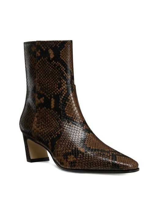Stuart Weitzman Brown Snakeskin Heeled Boots