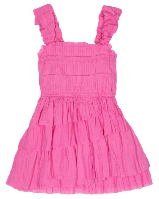 Sea Pink Gesmoktes Cole Ramie-Kleid