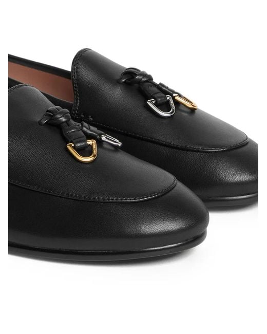 Coccinelle Black Loop Leather Loafers