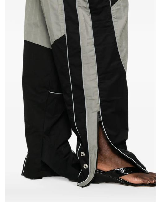 The Attico Gray Pantalon À Patch Logo