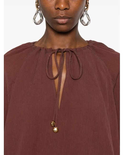Loewe Brown Seersucker Blouse