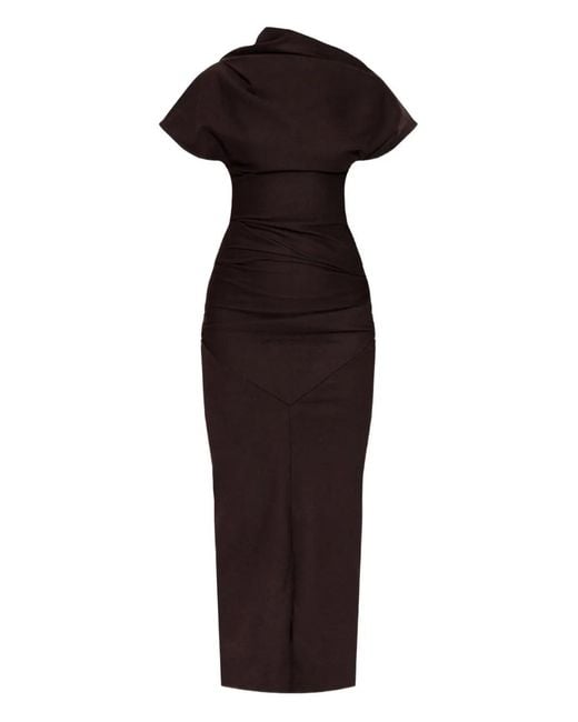 Entire studios Black Draped Split Midi Dress