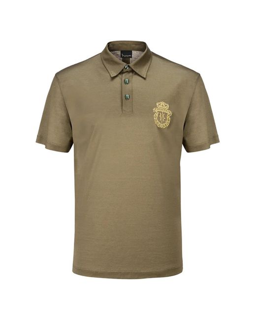 Billionaire Green Crest-Embroidered Polo Shirt for men