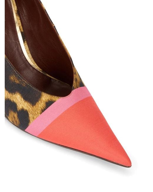 Roberto Cavalli White Animal-Print Pointed-Toe Pumps