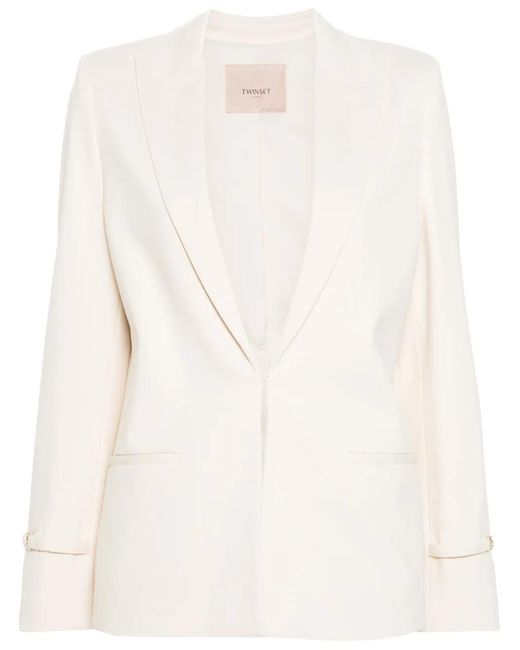 Twinset Natural Strap-Detail Blazer