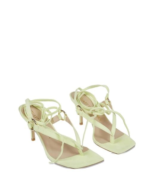Stuart Weitzman Metallic 70Mm Lalita Lace-Up Square-Toe Sandals
