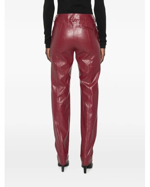 FEDERICA TOSI Red Belt-Loop Pocket Trousers