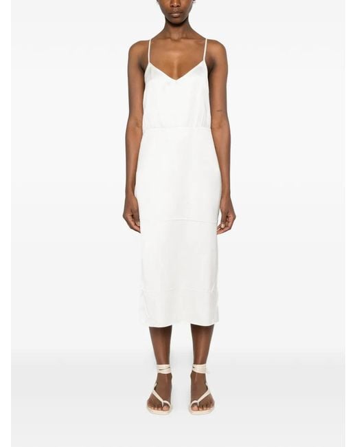 N°21 White V-Neck Midi Dress